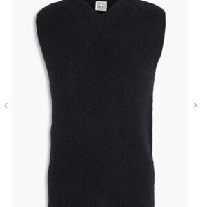 TOTEME Ribbed bouclé-knit cotton-blend vest